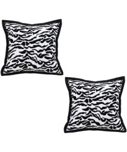 1-SOGA 2X 45cm Black and White Luxury Cushion Light Mottled Texture Decorative Square Pillow Living Room