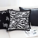5-SOGA 2X 45cm Black and White Luxury Cushion Light Mottled Texture Decorative Square Pillow Living Room