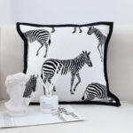 2-SOGA 2X 45cm Black and White Light  Luxury Zebra Cushion Decorative Square Pillow Living Room