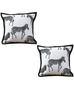 1-SOGA 2X 45cm Black and White Light  Luxury Zebra Cushion Decorative Square Pillow Living Room