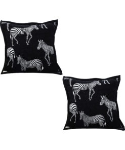 1-SOGA 2X 45cm Black Light Luxury Zebra Cushion Decorative Square Pillow Living Room Home Decor