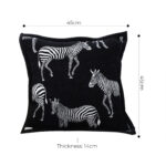 7-SOGA 2X 45cm Black Light Luxury Zebra Cushion Decorative Square Pillow Living Room Home Decor