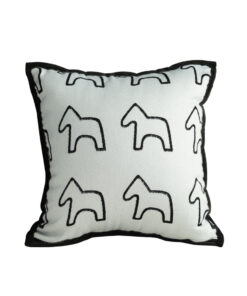 1-SOGA 45cm Throw Pillow White Teddy Fleece Square Pony Design Decorative Cushion for Living Room