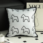 2-SOGA 2X 45cm Throw Pillow White Teddy Fleece Square Pony Design Decorative Cushion for Living Room