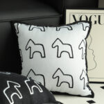 3-SOGA 2X 45cm Throw Pillow White Teddy Fleece Square Pony Design Decorative Cushion for Living Room