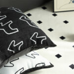 4-SOGA 2X 45cm Throw Pillow Black Teddy Fleece Square Pony Design Decorative Cushion for Living Room