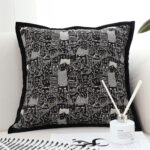 2-SOGA 2X 45cm Throw Pillow Black Cat Paradise Wide Border Decorative Cushion for Living Room