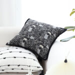 3-SOGA 2X 45cm Throw Pillow Black Cat Paradise Wide Border Decorative Cushion for Living Room