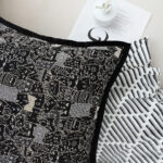 4-SOGA 2X 45cm Throw Pillow Black Cat Paradise Wide Border Decorative Cushion for Living Room