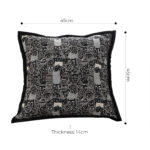 6-SOGA 2X 45cm Throw Pillow Black Cat Paradise Wide Border Decorative Cushion for Living Room
