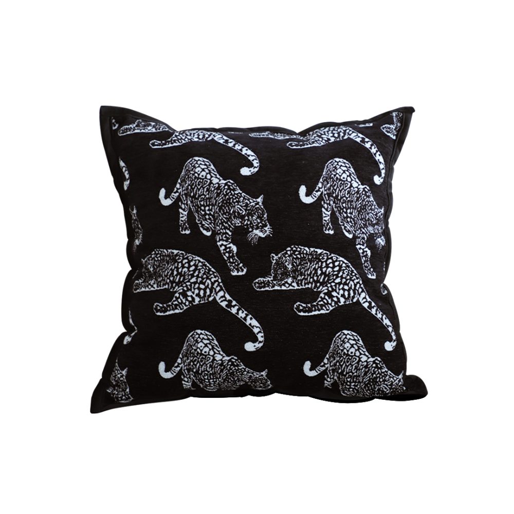 1-SOGA 45cm Throw Pillow Black Leopard Light Luxury Decorative Cushion for Living Room