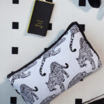 3-SOGA 30cm Throw Pillow White & Black Leopard Light Luxury Lumbar Decorative Cushion for Living Room