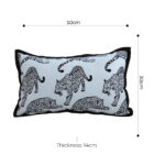 5-SOGA 30cm Throw Pillow White & Black Leopard Light Luxury Lumbar Decorative Cushion for Living Room