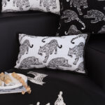 6-SOGA 30cm Throw Pillow White & Black Leopard Light Luxury Lumbar Decorative Cushion for Living Room