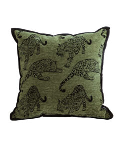 1-SOGA 40cm Throw Pillow Green Leopard Square Retro Decorative Cushion for Living Room