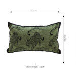5-SOGA 30cm Throw Pillow Green Leopard Lumbar Decorative Cushion for Living Room