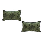 1-SOGA 2X 30cm Throw Pillow Green Leopard Lumbar Decorative Cushion for Living Room Home Decor