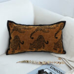 2-SOGA 30cm Throw Pillow Dark Brown Leopard Lumbar Decorative Cushion for Living Room