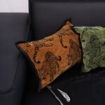 3-SOGA 30cm Throw Pillow Dark Brown Leopard Lumbar Decorative Cushion for Living Room