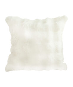 1-SOGA 50cm Throw Pillow White Rabbit Fur Cushion Luxurious Soft Decorative Square Pillow for Living Room