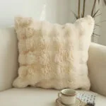 2-SOGA 50cm Throw Pillow Light  Camel Color with Rabbit  Square Cushion for Living Room Home Decor