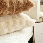 3-SOGA 50cm Throw Pillow Light  Camel Color with Rabbit  Square Cushion for Living Room Home Decor
