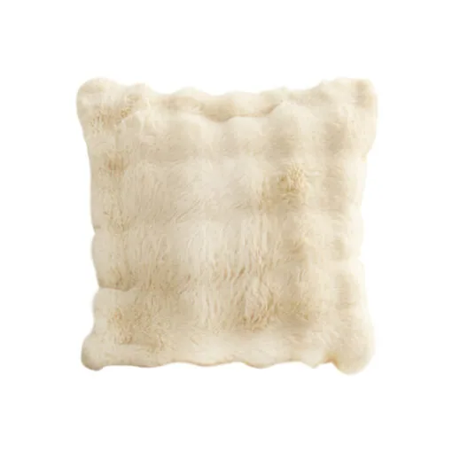 1-SOGA 50cm Throw Pillow Light  Camel Color with Rabbit  Square Cushion for Living Room Home Decor
