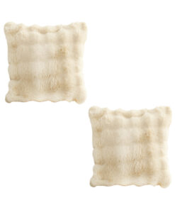 1-SOGA 2X 50cm Throw Pillow Light  Camel Color with Rabbit  Square Cushion for Living Room