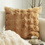 6-SOGA 50cm Throw Pillow Coffee with Rabbit  Square Cushion for Living Room Home Decor