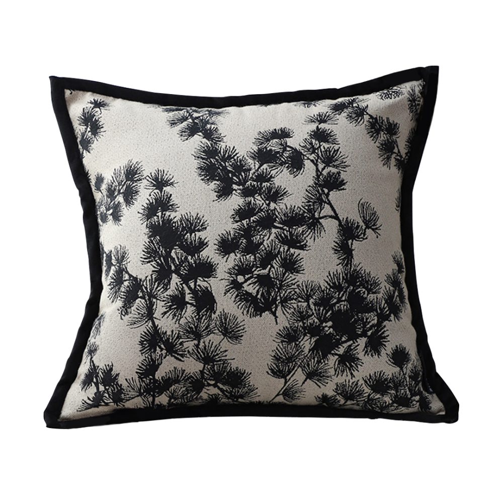 1-SOGA 45cm Throw Pillow Black and White Wide Border Square Pillow Stylish Decorative Cushion Living Room