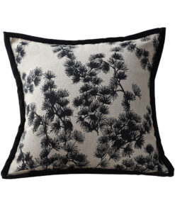 1-SOGA 45cm Throw Pillow Black and White Wide Border Square Pillow Stylish Decorative Cushion Living Room