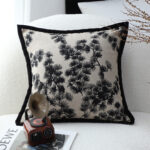 2-SOGA 2X 45cm Throw Pillow Black and White Wide Border Square Pillow Stylish Decorative Cushion Living Room