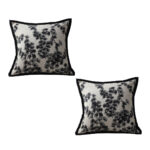 1-SOGA 2X 45cm Throw Pillow Black and White Wide Border Square Pillow Stylish Decorative Cushion Living Room