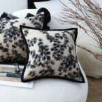 3-SOGA 2X 45cm Throw Pillow Black and White Wide Border Square Pillow Stylish Decorative Cushion Living Room