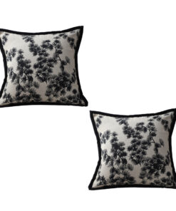 1-SOGA 2X 45cm Throw Pillow Black and White Wide Border Square Pillow Stylish Decorative Cushion Living Room