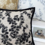 4-SOGA 2X 45cm Throw Pillow Black and White Wide Border Square Pillow Stylish Decorative Cushion Living Room