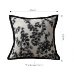 5-SOGA 2X 45cm Throw Pillow Black and White Wide Border Square Pillow Stylish Decorative Cushion Living Room