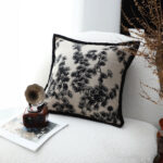 6-SOGA 2X 45cm Throw Pillow Black and White Wide Border Square Pillow Stylish Decorative Cushion Living Room