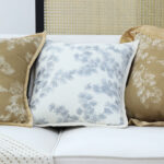 4-SOGA 2X 45cm Throw Pillow Cream White Wide Border with Branch and Pine Needle Design Pattern Home Decor