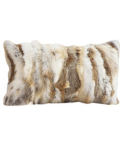 1-SOGA 30cm Throw Pillow Coffee Rabbit Fur Lumbar Warm Cozy Decorative Cushion Home Decor