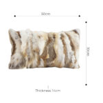 5-SOGA 30cm Throw Pillow Coffee Rabbit Fur Lumbar Warm Cozy Decorative Cushion Home Decor