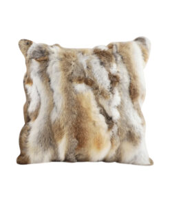 1-SOGA 45cm Throw Pillow Coffee Rabbit Fur Square Warm Cozy Decorative Cushion Home Decor