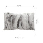 5-SOGA 30cm Throw Pillow Floral Gray Rabbit Fur Lumbar Warm Cozy Decorative Cushion Home Decor