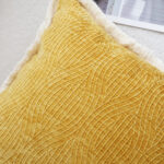 4-SOGA 50cm Throw Pillow Turmeric Yellow Aesthetic Chenille Texture for Home Decor