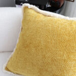 6-SOGA 50cm Throw Pillow Turmeric Yellow Aesthetic Chenille Texture for Home Decor