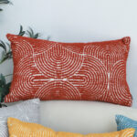 6-SOGA 2X 35cm Throw Pillow Burgundy Cinnabar Perfect Burnt Indoor and Outdoor Corded for Home Decor