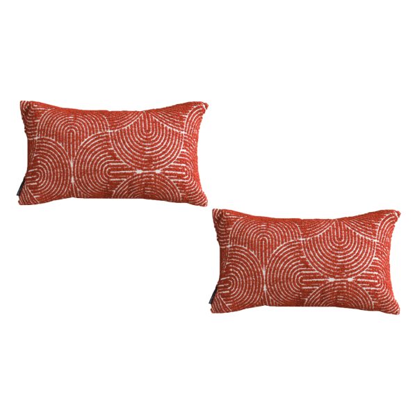 1-SOGA 2X 35cm Throw Pillow Burgundy Cinnabar Perfect Burnt Indoor and Outdoor Corded for Home Decor