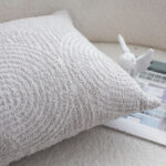 7-SOGA 35cm Throw Pillow Off White Lumbar Embroidered Decorative Cover Stitch for Home Decor
