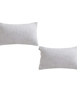 1-SOGA 2X 35cm Throw Pillow Off White Lumbar Embroidered Decorative Cover Stitch for Home Decor