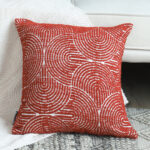 3-SOGA 50cm Throw Pillow Burgundy Cinnabar Perfect Burnt Indoor and Outdoor Corded for Home Decor